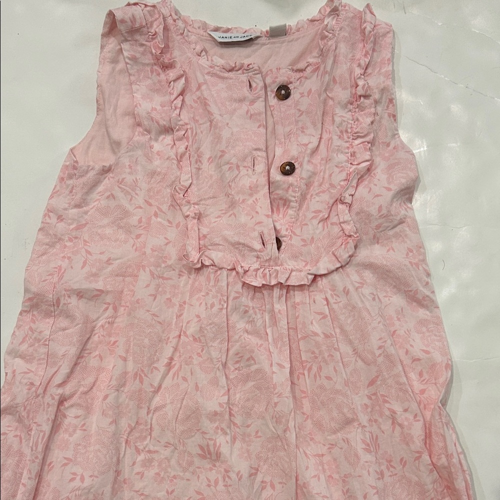 Janie and Jack Pink Floral Ruffle Dress - Picture 1 of 5